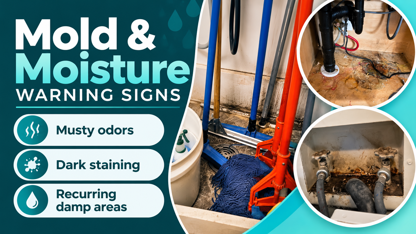 Mold and moisture warning signs.